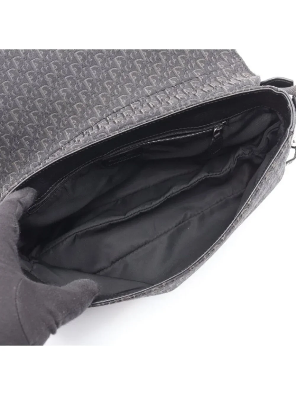Dior Shoulder Bag Trotter Street Chic Black Canvas Leather